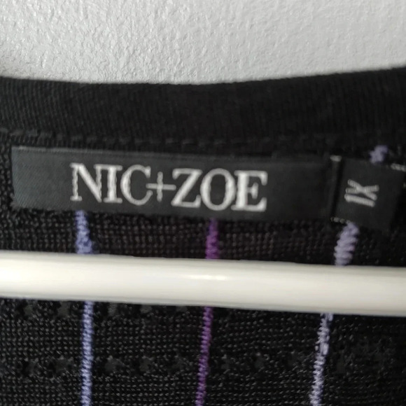 Nic & Zoe Flashing Lights midi dress 1X black purple NWT - Picture 2 of 10